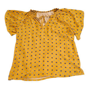 LOFT Outlet Large Yellow Short Sleeve Shirt
